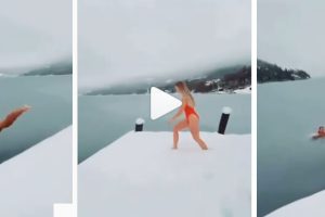 Πολική γοργόνα! Θαυμάστε την πιο χειμερινή κολυμβήτρια που είδατε ποτέ! (VIDEO)